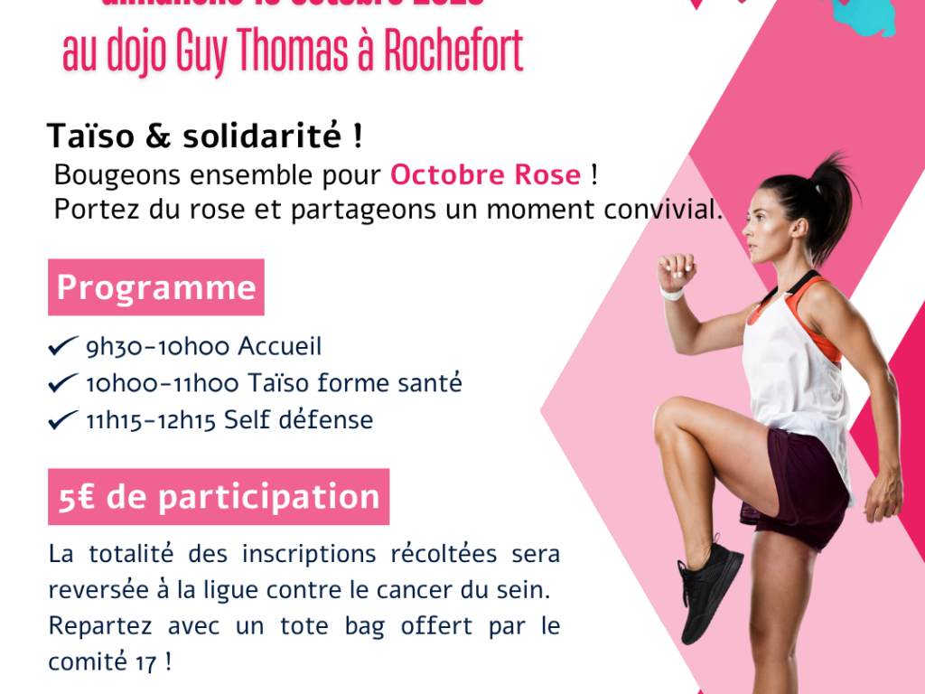 Image de l'actu 'Animation TAISO – Octobre Rose : le Judo 17 se mobilise !'