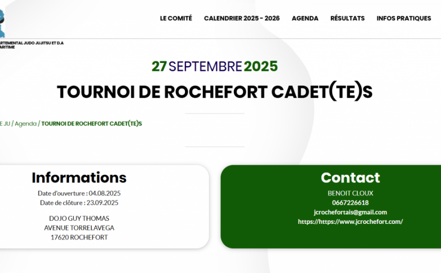 Bienvenue sur le nouveau site internet du Comité Départemental de Judo de la Charente-Maritime !